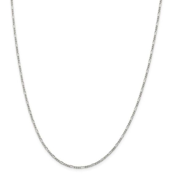 1.75mm Sterling Silver, Solid Figaro Chain Necklace, 22 Inch - Picture 1 of 8